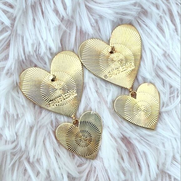 BaubleBar Pave Double Heart Dangle Earrings - Picture 5 of 5